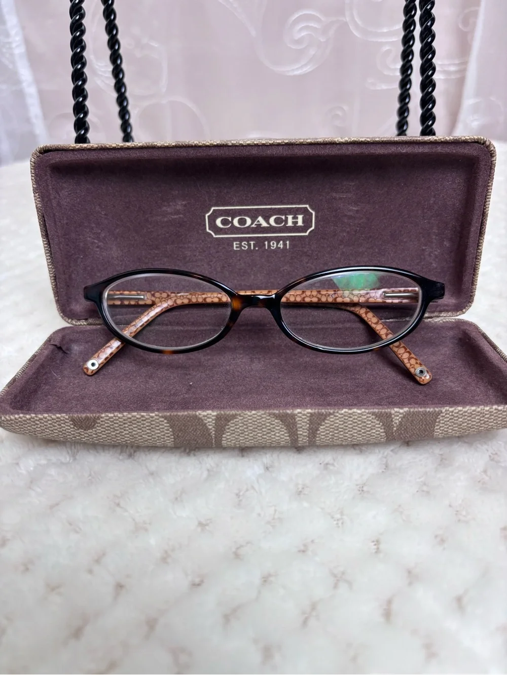 Coach Melissa (516) Tortoise Oval Eyeglasses w/Rx Lenses, Coach Case Included